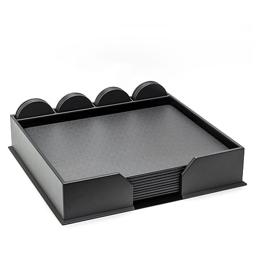 Dacasso Leatherette Conference Room Set Rectangular - 17" Width - Leatherette, Velveteen - Gray - 1 Each (D4251)