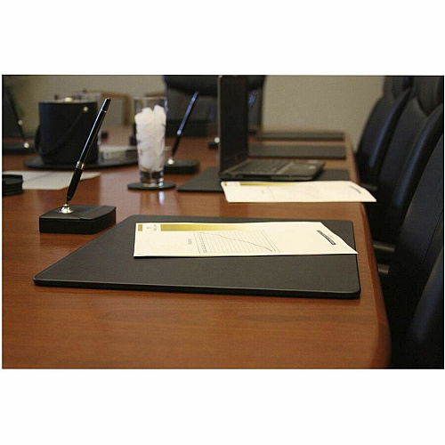 Dacasso Leatherette Deluxe Conference Room Set Rectangular - 17" Width - Leatherette, Velveteen - Black - 1 Each (D1061)
