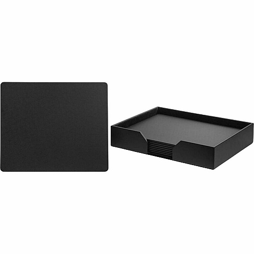 Dacasso Leatherette Conference Room Set Rectangular - 17" Width - Leatherette, Velveteen - Black - 1 Each (D1075)
