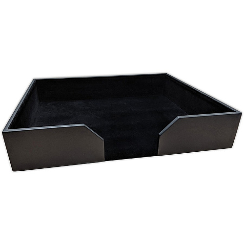 Dacasso Leatherette Conference Pad Holder 20" Height x 16" Width - Leatherette, Felt, Fabric - Black - 1 Each (A1364)