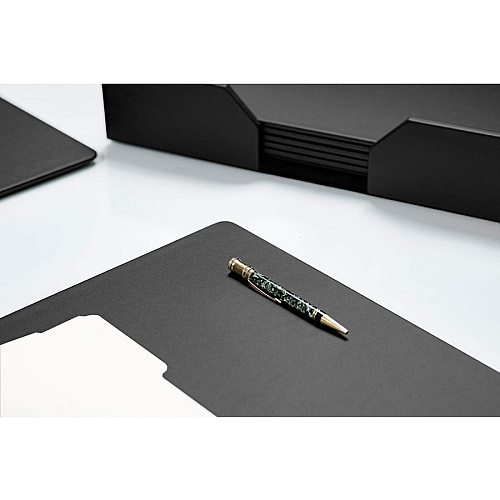 Dacasso Leather Conference Room Set Rectangular - 17" Width - Top Grain Leather, Velveteen - Black - 1 Each (D1064)