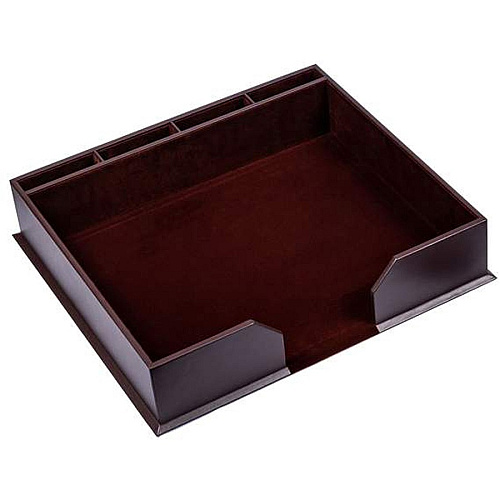 Dacasso Leatherette Conference Room Set Rectangular - 17" Width - Leatherette, Velveteen - Chocolate Brown - 1 Each (D3451)