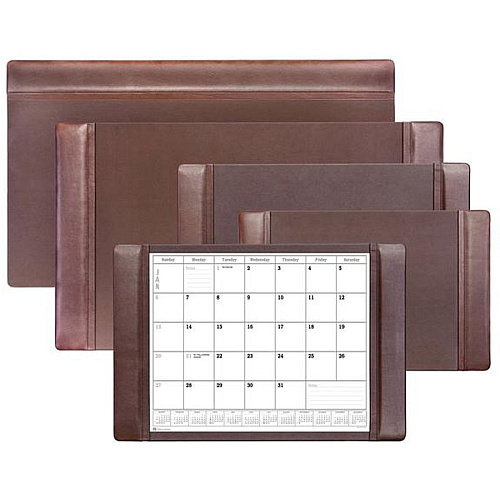 Dacasso Leather Conference Table Pad Rectangular - 12 Sheets - Top Grain Leather, Velveteen - Chocolate Brown - 1 Each (P3440)