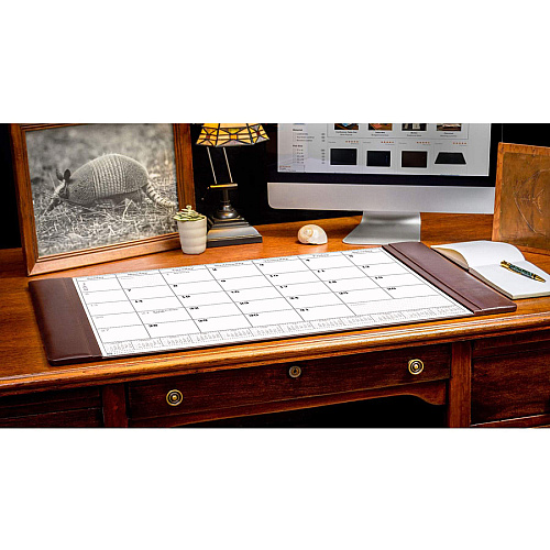 Dacasso Leather Conference Table Pad Rectangular - 34" Width - 12 Sheets - Top Grain Leather, Velveteen - Chocolate Brown - 1 Each (P3450)