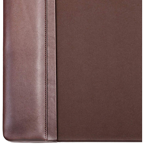Dacasso Leather Conference Table Pad Rectangular - 34" Width - 12 Sheets - Top Grain Leather, Velveteen - Chocolate Brown - 1 Each (P3450)