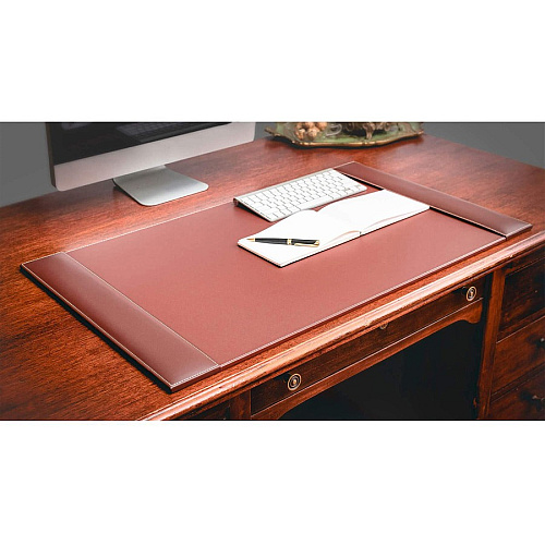 Dacasso Rustic Leather Calendar Desk Pad Rectangular - 12 Sheets - Top Grain Leather, Velveteen - Rustic Brown - 1 Each (P3250)
