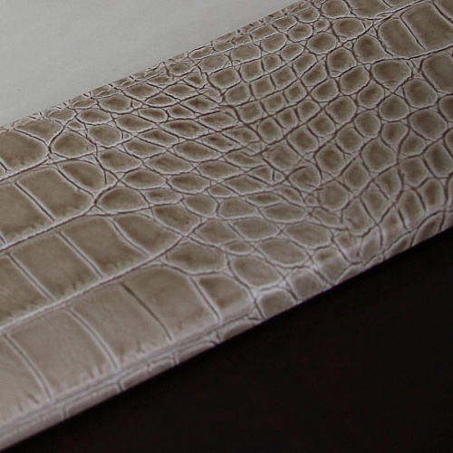 Protacini Breeze Beige Italian Patent Leather 34" x 20" Side-Rail Desk Pad Rectangular - 34" Width - Italian Leather, Velveteen - Breeze Beige - 1 Each (P6301)