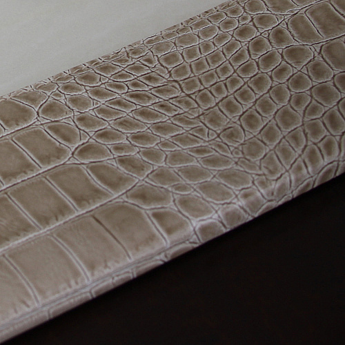 Protacini Breeze Beige Italian Patent Leather 34" x 20" Side-Rail Desk Pad Rectangular - 34" Width - Italian Leather, Velveteen - Breeze Beige - 1 Each (P6301)