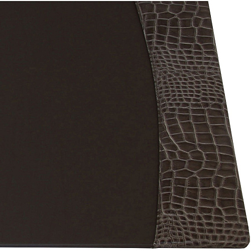 Protacini Castlerock Gray Italian Patent Leather 34" x 20" Side-Rail Desk Pad Rectangular - 34" Width - Italian Leather, Velveteen - Castlerock Gray - 1 Each (P6201)