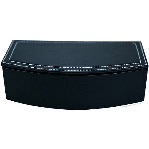Dacasso 5-piece Home/Office Leather Desk Accessory Set Velveteen, PU Leather - Black - 1 Each (K6302)