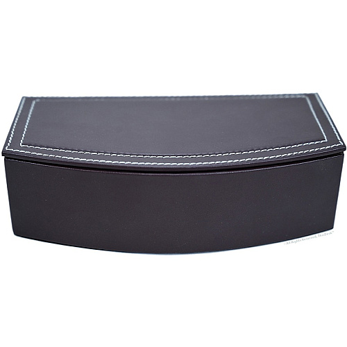 Dacasso 5-piece Home/Office Leather Desk Accessory Set Velveteen, PU Leather - Brown - 1 Each (K6402)