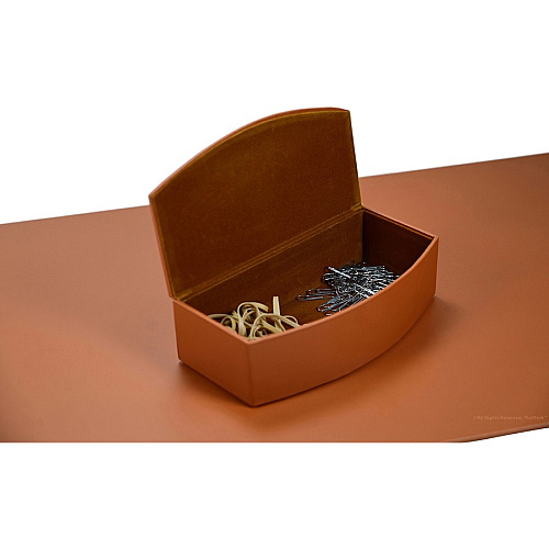 Dacasso 5-piece Home/Office Leather Desk Accessory Set Velveteen, PU Leather - Tan - 1 Each (K6502)