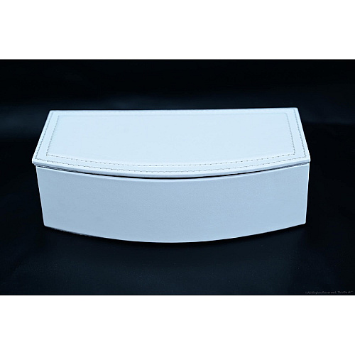 Dacasso 5-piece Home/Office Leather Desk Accessory Set Velveteen, PU Leather - White - 1 Each (K7002)