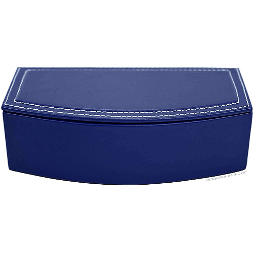 Dacasso 5-piece Home/Office Leather Desk Accessory Set Velveteen, PU Leather - Navy Blue - 1 Each (K7402)