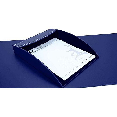 Dacasso 5-piece Home/Office Leather Desk Accessory Set Velveteen, PU Leather - Navy Blue - 1 Each (K7402)