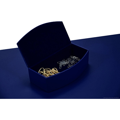 Dacasso 5-piece Home/Office Leather Desk Accessory Set Velveteen, PU Leather - Navy Blue - 1 Each (K7402)