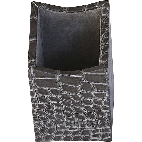 Protacini Castlerock Gray Italian Patent Leather 3-Piece Desk Set Leather, Velveteen - Gray - 1 Each (D6237)
