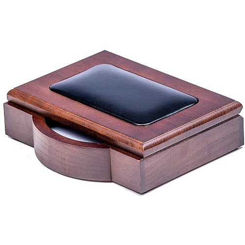 Dacasso Walnut & Leather Desk Set Velveteen, Leather, Walnut - Black - 1 Each (D8407)