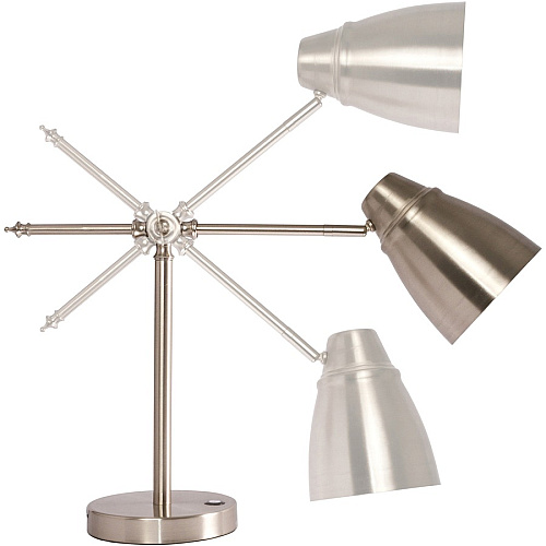 OttLite Desk Lamp LED Bulb - Adjustable Brightness, Touch Sensitive Control Panel, USB Charging - Brushed Nickel - Desk Mountable - Silver (CS01SV9SHPR)
