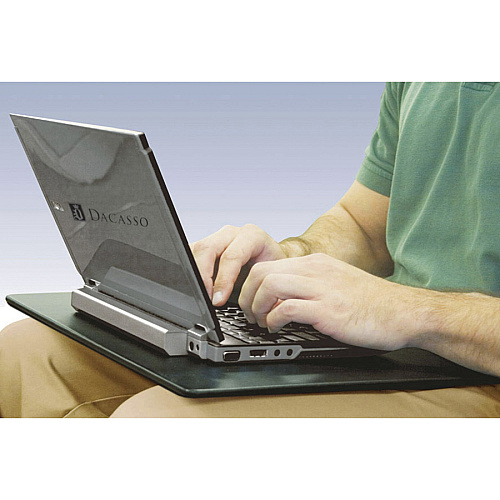 Dacasso Leather Lap Desk Pad Black - Leather, Felt - 1 Each (P1052)