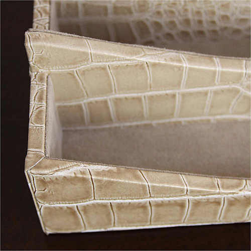 Protacini Breeze Beige Italian Patent Leather Letter Holder Italian Leather, Velveteen, Suede - Breeze Beige - 1 Each (A6308)