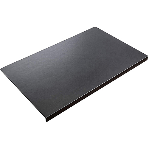 Dacasso Leather Fixation Lip Desk Mat Rectangular - 30" Width - Top Grain Leather, Velveteen - Black - 1 Each (P1039)
