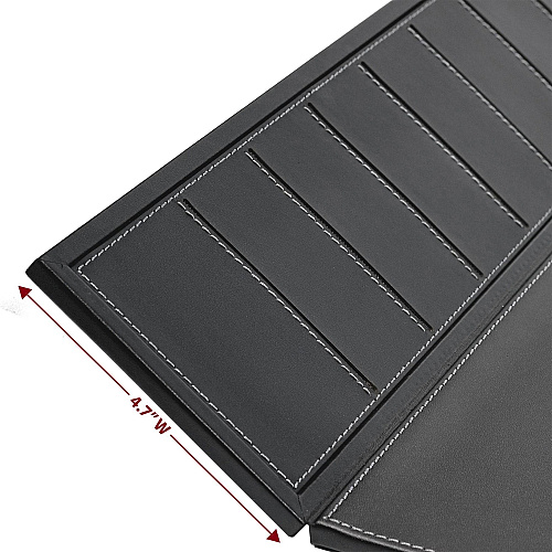 Dacasso Leather Folding Side Rails Desk Mat Rectangular - 34" Width - Top Grain Leather, Velveteen, Leatherette - Black - 1 Each (P1041)