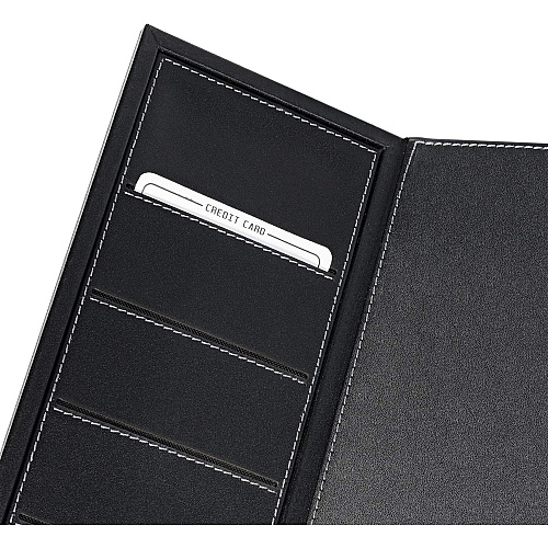 Dacasso Leather Folding Side Rails Desk Mat Rectangular - 34" Width - Top Grain Leather, Velveteen, Leatherette - Black - 1 Each (P1041)