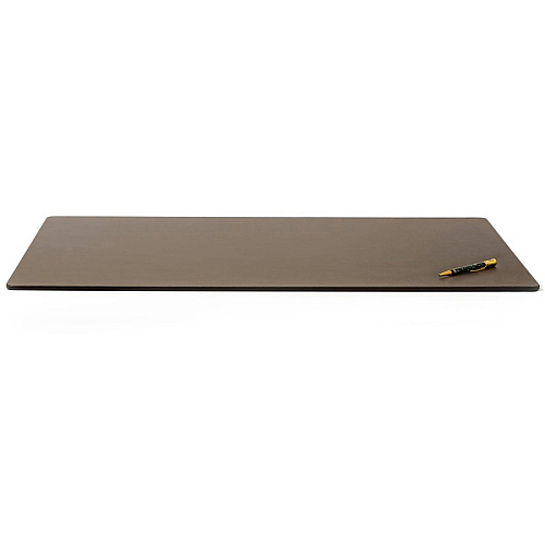 Dacasso Leatherette Desk Mat Rectangular - 34" Width - Leatherette, Velveteen - Chocolate Brown - 1 Each (P3433)