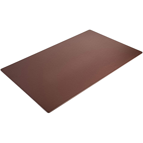 Dacasso Leatherette Desk Mat Rectangular - 38" Width - Leatherette, Velveteen - Chocolate Brown - 1 Each (P3432)