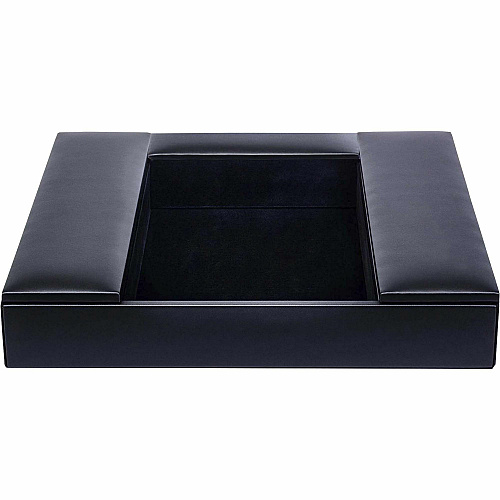 Dacasso Leatherette Enhanced Conference Room Organizer Desktop - Black - Leatherette, Velveteen - 1 Each (A1390)