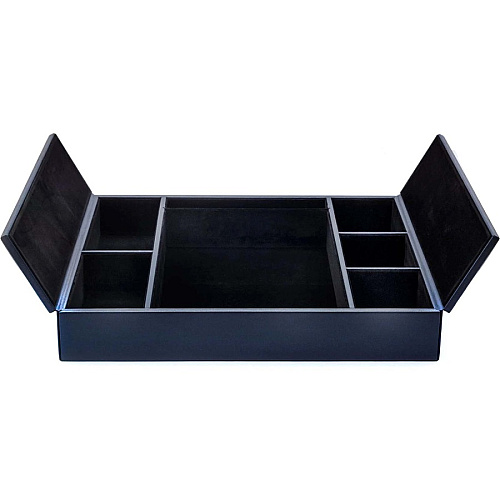 Dacasso Leatherette Enhanced Conference Room Organizer Desktop - Navy Blue - Leatherette, Velveteen - 1 Each (A4690)
