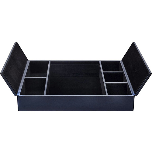 Dacasso Leatherette Enhanced Conference Room Organizer Desktop - Navy Blue - Leatherette, Velveteen - 1 Each (A4690)