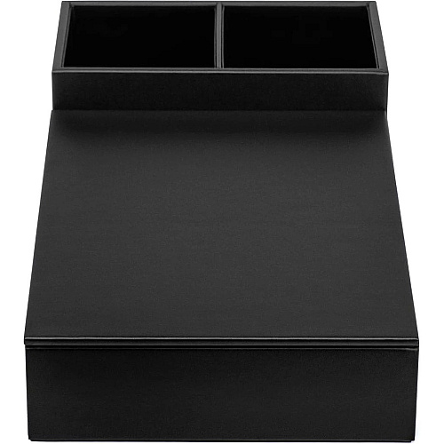 Dacasso Leatherette Coffee Condiment Organizer Removable Lid - Black - Velveteen, Leatherette - 1 Each (A1328)