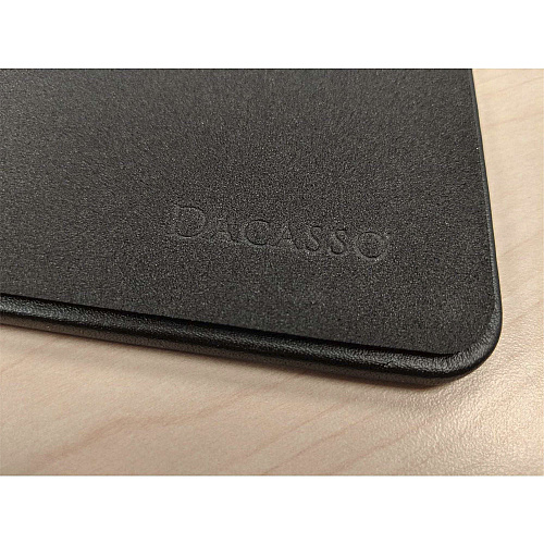 Dacasso Glass Tabletop Leather Conference Pad Rectangular - 17" Width - Leatherette, Foam, Rubber - Black - 1 Each (P1045)