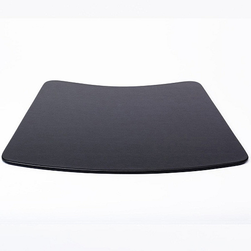 Dacasso Round Table Leatherette Conference Pad Rectangular - 17" Width - Leatherette, Velveteen - Black - 1 Each (P1324)