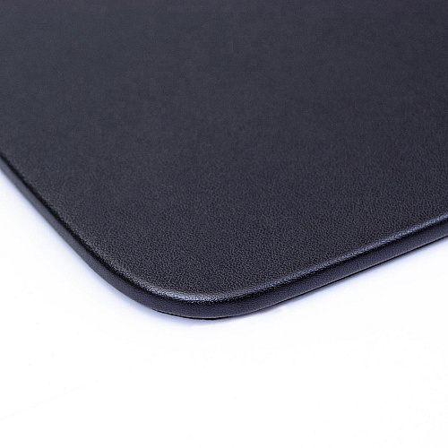Dacasso Round Table Leatherette Conference Pad Rectangular - 17" Width - Leatherette, Velveteen - Black - 1 Each (P1324)