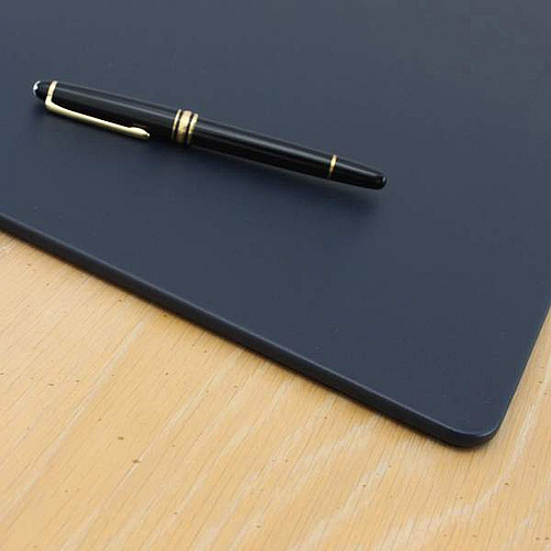 Dacasso Leatherette Conference Table Pad Rectangular - 17" Width - Leatherette, Velveteen - Navy Blue - 1 Each (P4615)