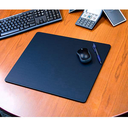Dacasso Leatherette Conference Table Pad Rectangular - 17" Width - Leatherette, Velveteen - Navy Blue - 1 Each (P4615)