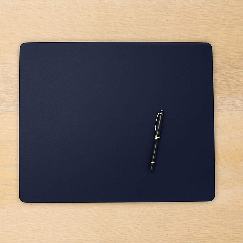 Dacasso Leatherette Conference Table Pad Rectangular - 17" Width - Leatherette, Velveteen - Navy Blue - 1 Each (P4615)
