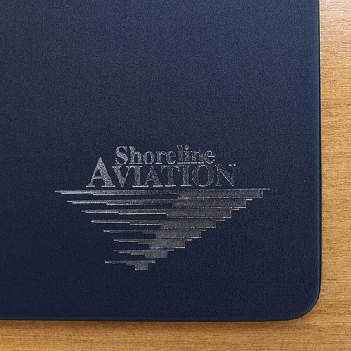 Dacasso Leatherette Conference Table Pad Rectangular - 17" Width - Leatherette, Velveteen - Navy Blue - 1 Each (P4615)
