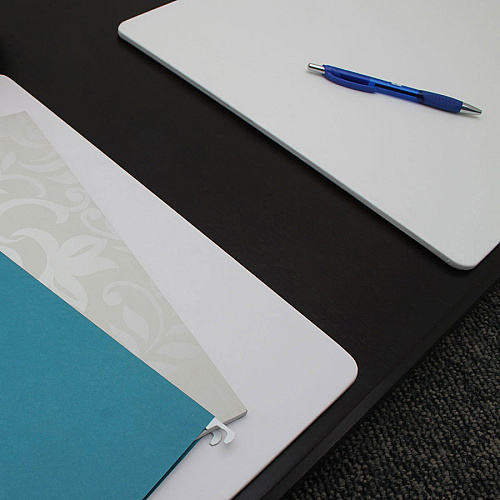 Dacasso Leatherette Conference Table Pad Rectangular - 17" Width - Leatherette, Velveteen - White - 1 Each (P4415)