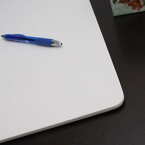 Dacasso Leatherette Conference Table Pad Rectangular - 17" Width - Leatherette, Velveteen - White - 1 Each (P4415)