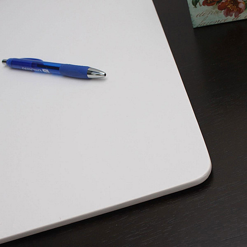 Dacasso Leatherette Conference Table Pad Rectangular - 17" Width - Leatherette, Velveteen - White - 1 Each (P4415)