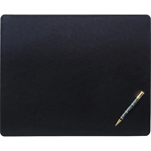 Dacasso Leatherette Conference Table Pad Rectangular - 17" Width - Leatherette, Metal, Velveteen - Black - 1 Each (P1315)