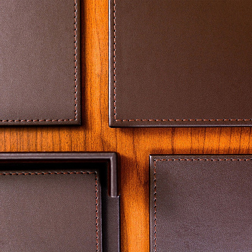 Dacasso Leatherette Conference Table Pad Rectangular - 17" Width - Leatherette, Velveteen - Chocolate Brown - 1 Each (P3347)