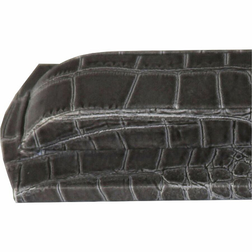 Protacini Castlerock Gray Italian Patent Leather Library Set Leather, Velveteen, Brass - Gray, Gold - 1 Each (A6227)