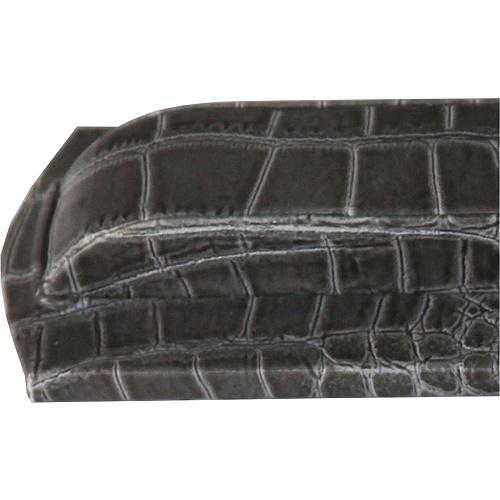 Protacini Castlerock Gray Italian Patent Leather Library Set Leather, Velveteen, Brass - Gray, Gold - 1 Each (A6227)