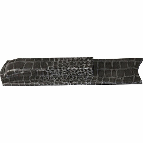 Protacini Castlerock Gray Italian Patent Leather Library Set Leather, Velveteen, Brass - Gray, Gold - 1 Each (A6227)