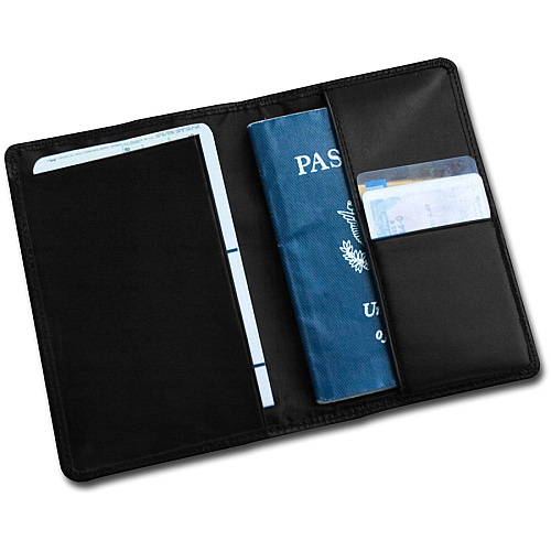 Dacasso Leather Travel Accessory Set Leather - Black - 1 Each (E1010)